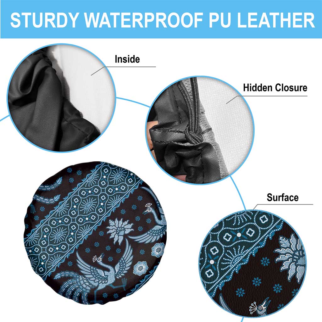 Indonesia Batik Pattern Spare Tire Cover Blue Version LT01 - Polynesian Pride