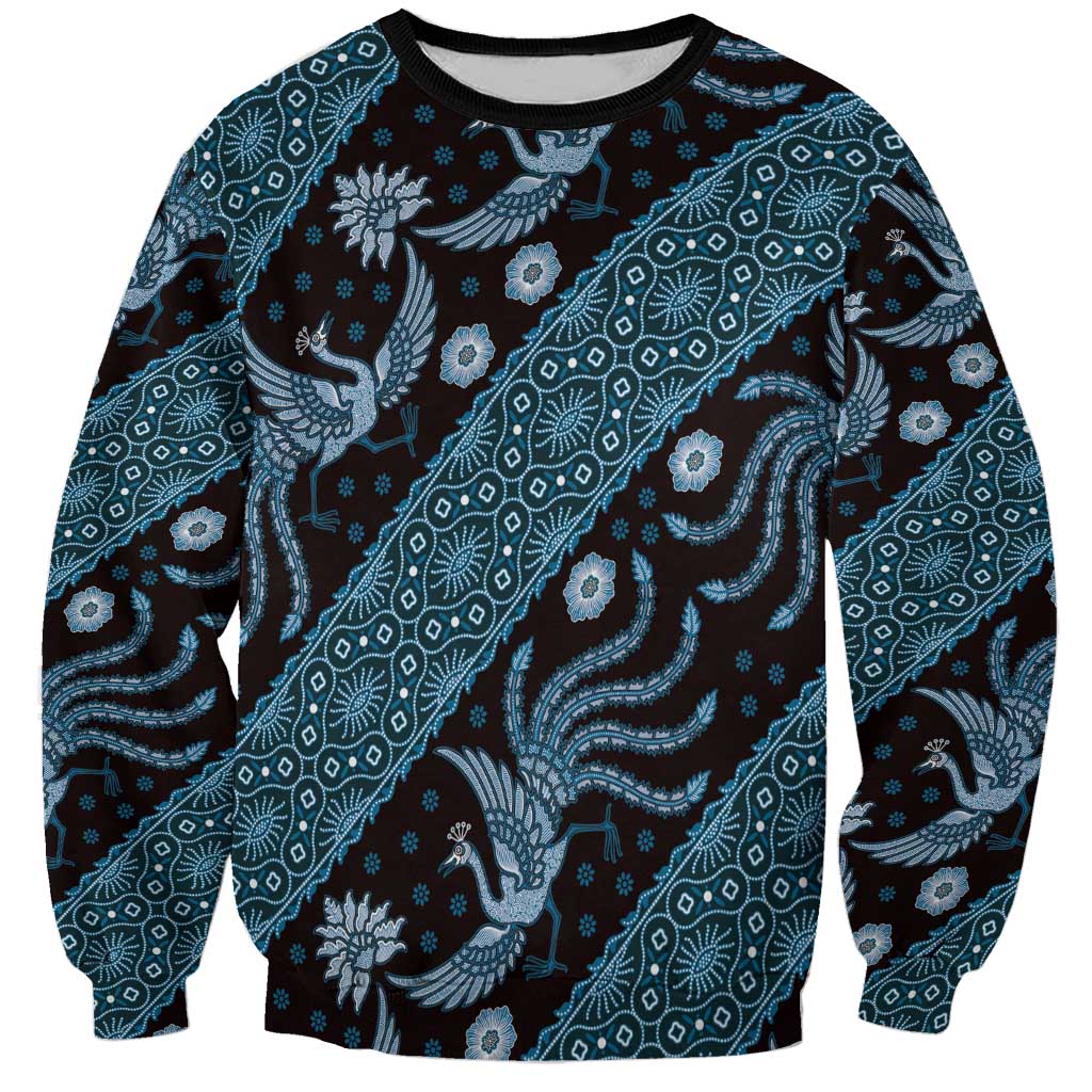 Indonesia Batik Pattern Sweatshirt Blue Version LT01 Unisex Blue - Polynesian Pride