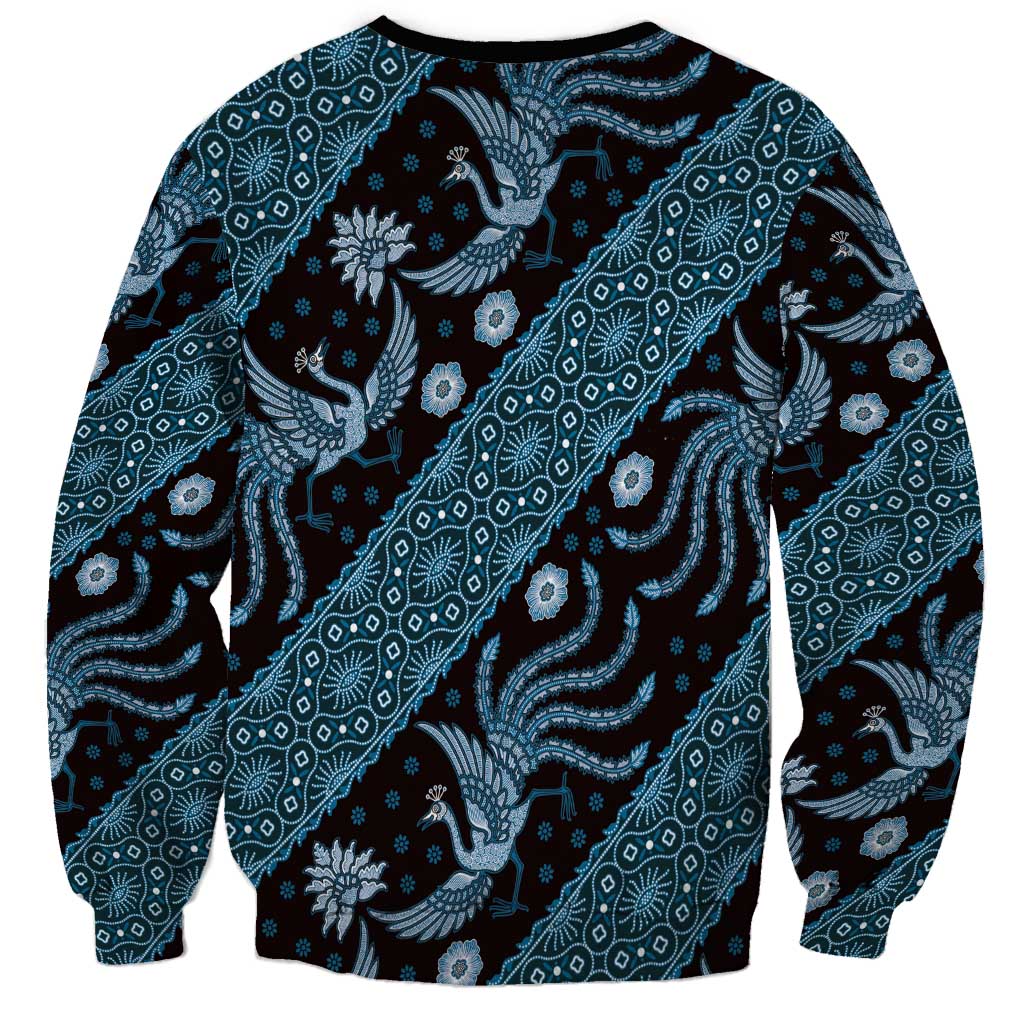 Indonesia Batik Pattern Sweatshirt Blue Version LT01 - Polynesian Pride