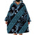 Indonesia Batik Pattern Wearable Blanket Hoodie Blue Version