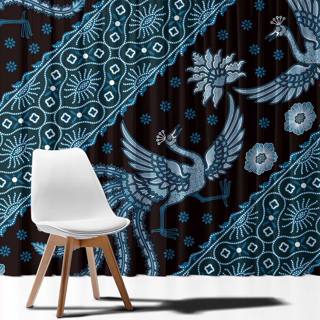 Indonesia Batik Pattern Window Curtain Blue Version LT01 - Polynesian Pride