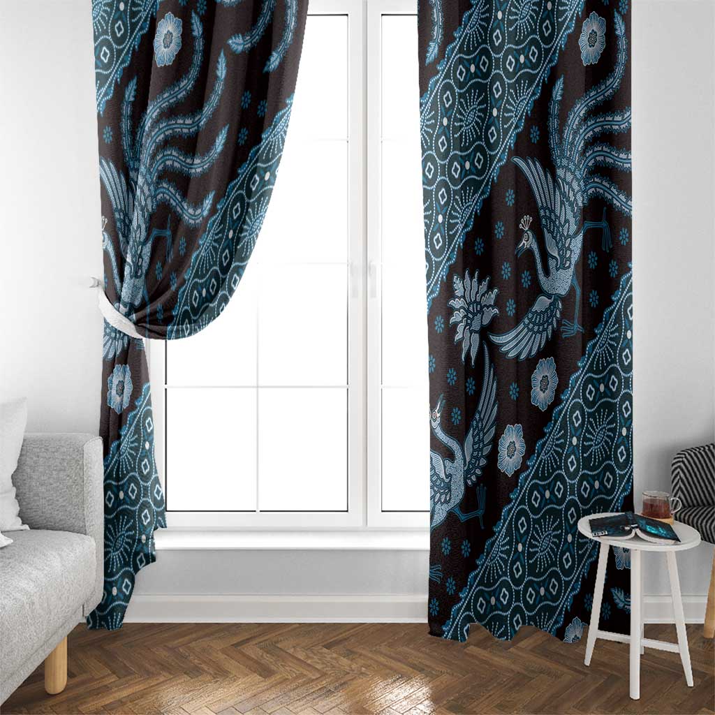 Indonesia Batik Pattern Window Curtain Blue Version LT01 - Polynesian Pride