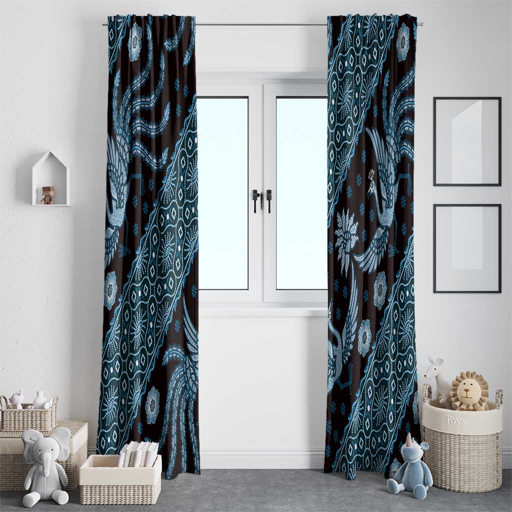 Indonesia Batik Pattern Window Curtain Blue Version LT01 - Polynesian Pride