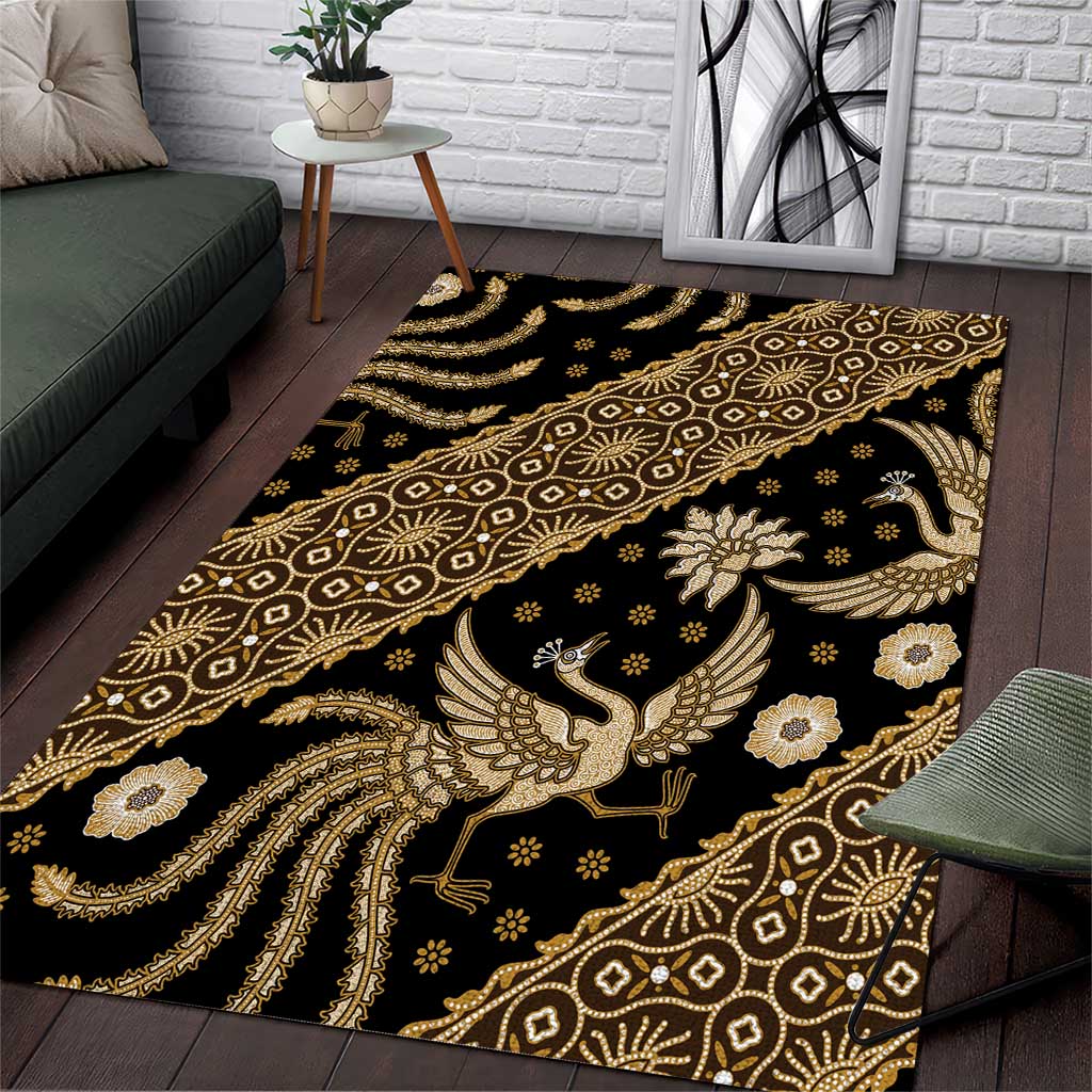 Indonesia Batik Pattern Area Rug Gold Version LT01 Gold - Polynesian Pride