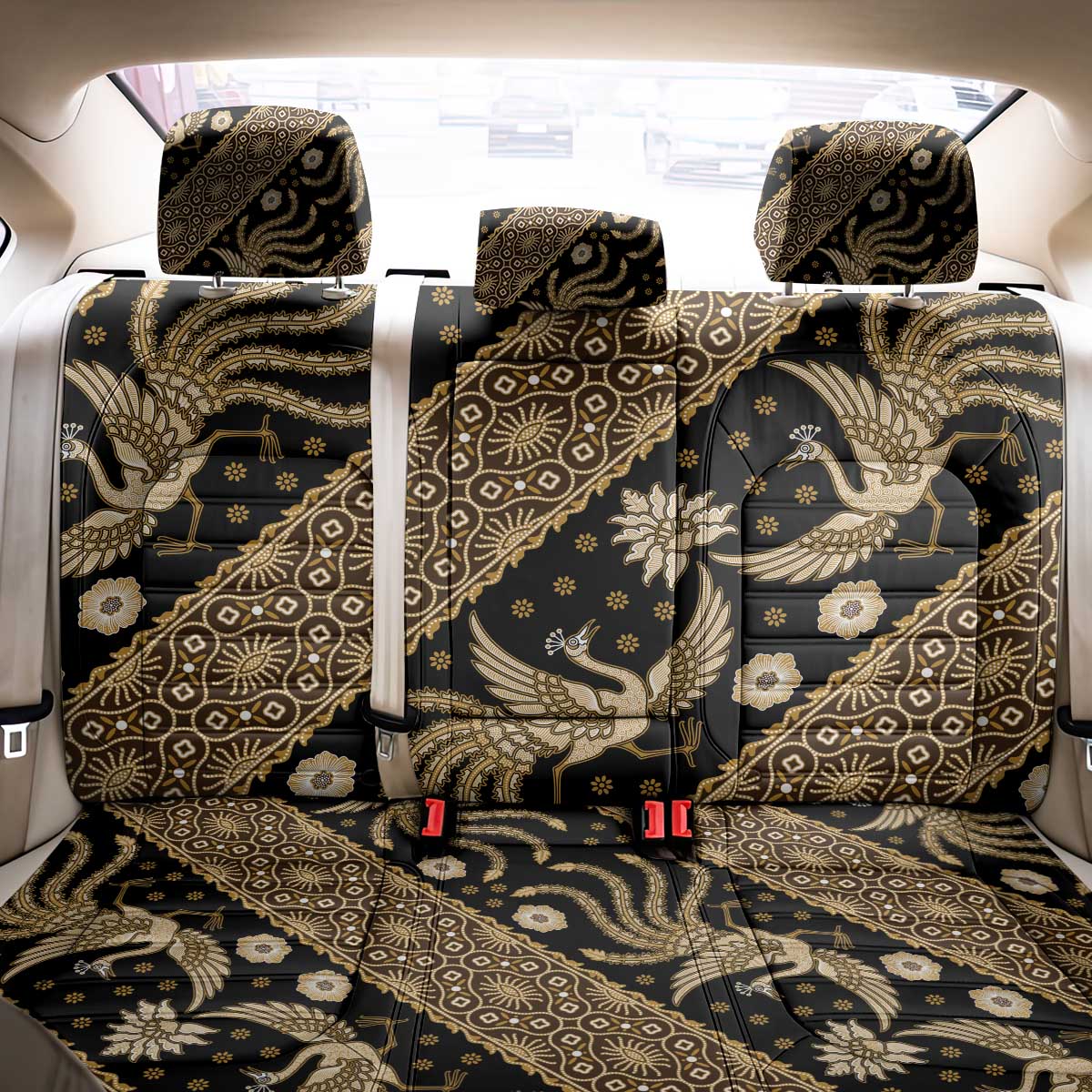 Indonesia Batik Pattern Back Car Seat Cover Gold Version LT01 - Polynesian Pride