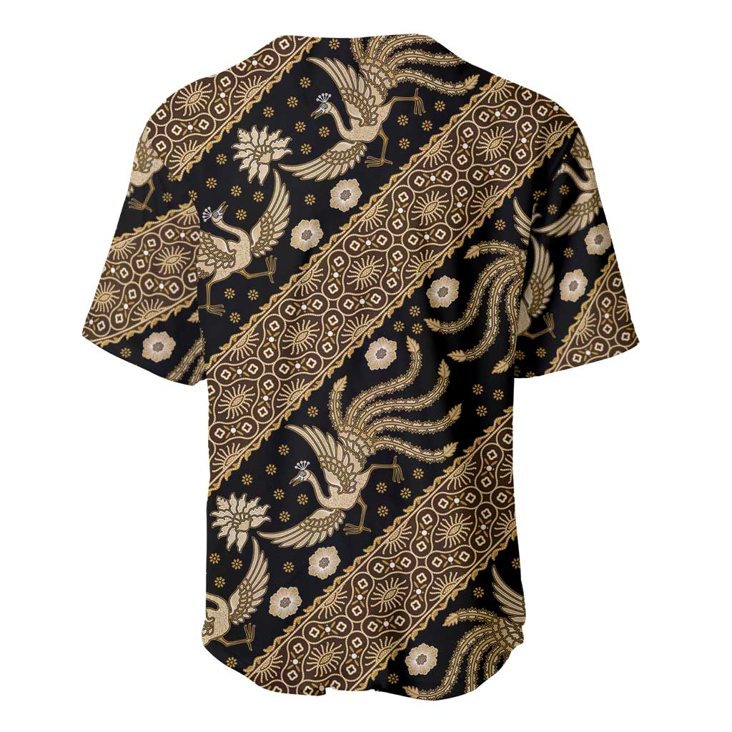 Indonesia Batik Pattern Baseball Jersey Gold Version LT01 - Polynesian Pride