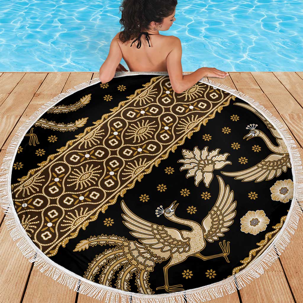 Indonesia Batik Pattern Beach Blanket Gold Version LT01 - Polynesian Pride