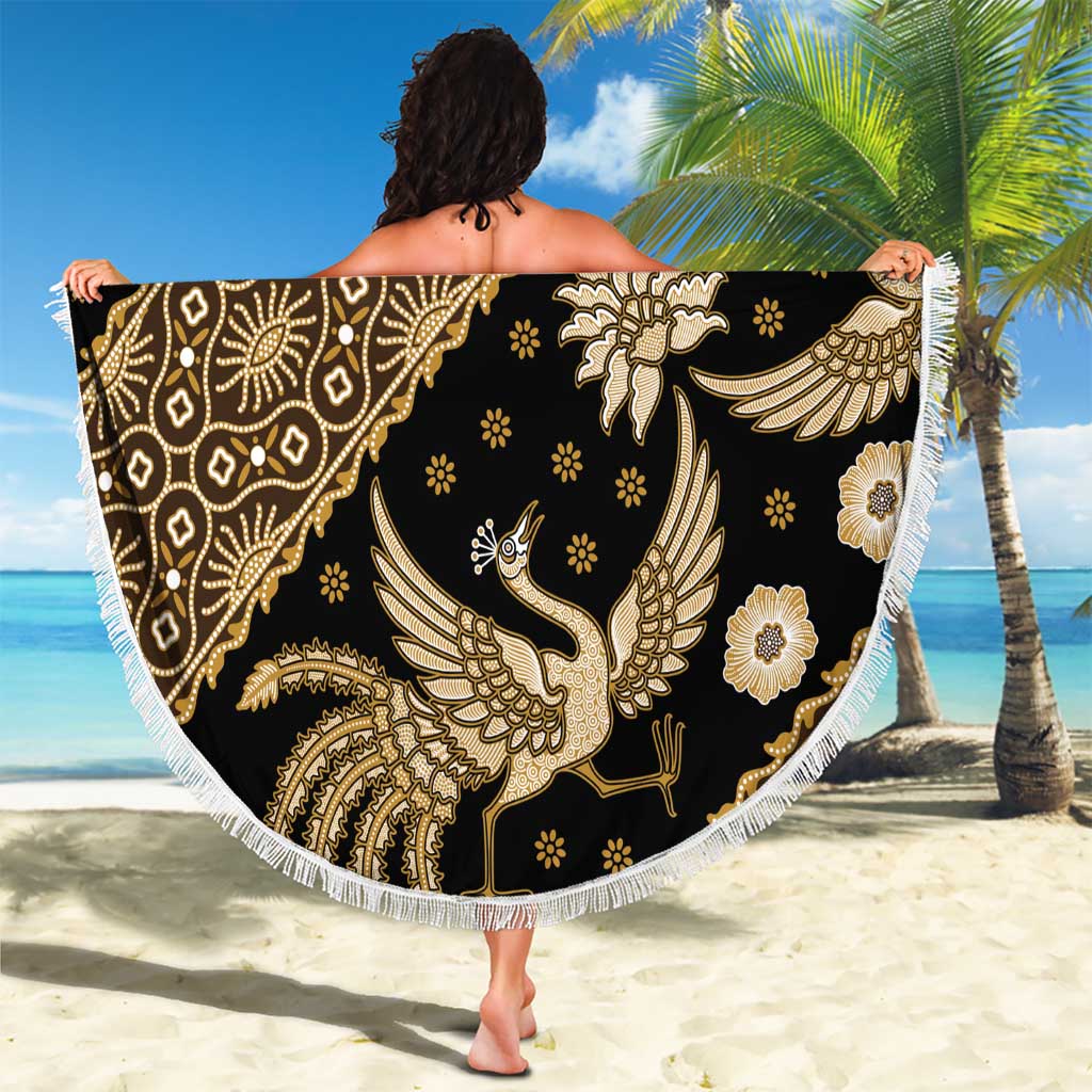 Indonesia Batik Pattern Beach Blanket Gold Version LT01 - Polynesian Pride