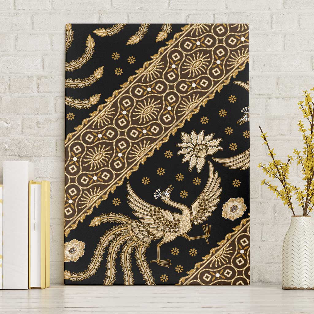 Indonesia Batik Pattern Canvas Wall Art Gold Version LT01 Without Frame Gold - Polynesian Pride