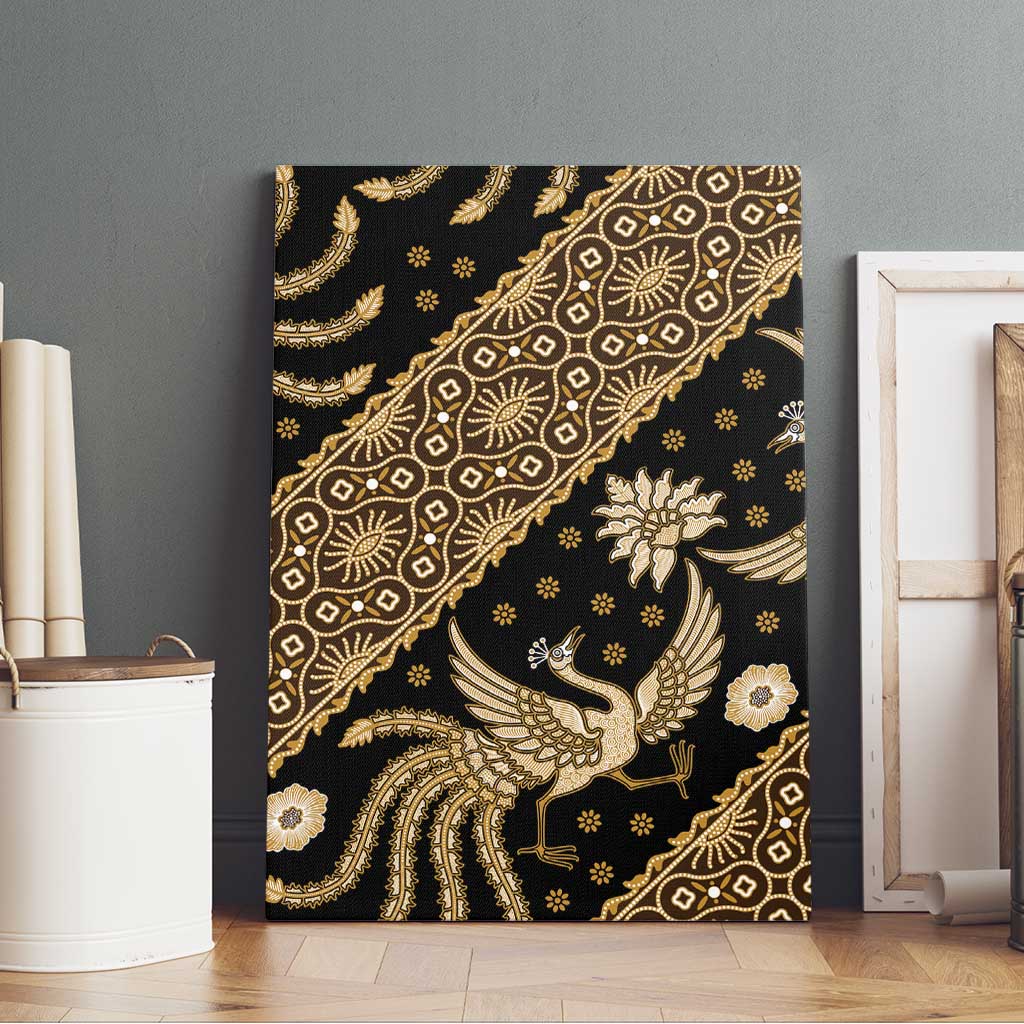Indonesia Batik Pattern Canvas Wall Art Gold Version LT01 - Polynesian Pride
