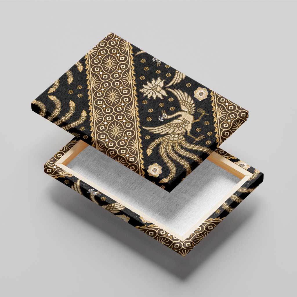Indonesia Batik Pattern Canvas Wall Art Gold Version LT01 - Polynesian Pride