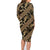 Indonesia Batik Pattern Family Matching Long Sleeve Bodycon Dress and Hawaiian Shirt Gold Version