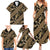 Indonesia Batik Pattern Family Matching Summer Maxi Dress and Hawaiian Shirt Gold Version