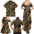 Indonesia Batik Pattern Family Matching Summer Maxi Dress and Hawaiian Shirt Gold Version