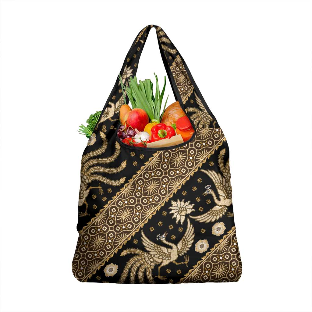 Indonesia Batik Pattern Grocery Bag Gold Version LT01 1-pack One Size Gold - Polynesian Pride