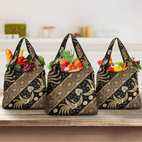 Indonesia Batik Pattern Grocery Bag Gold Version LT01 3-pack One Size Gold - Polynesian Pride