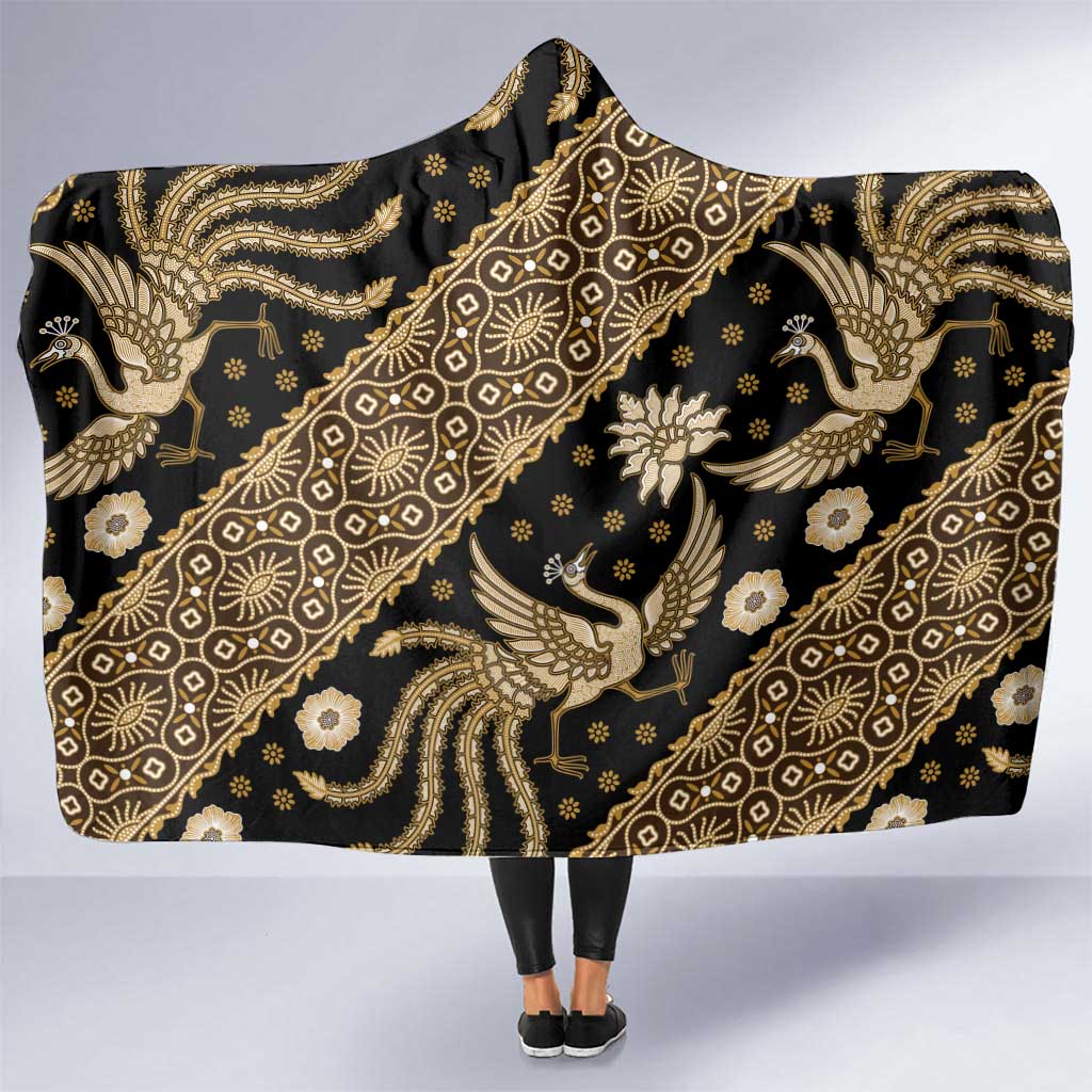 Indonesia Batik Pattern Hooded Blanket Gold Version LT01 One Size Gold - Polynesian Pride