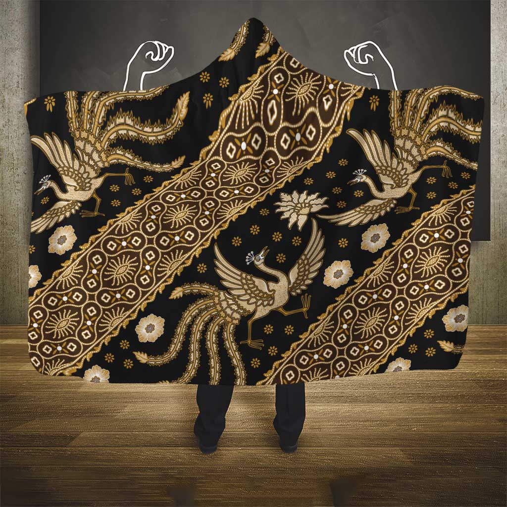 Indonesia Batik Pattern Hooded Blanket Gold Version LT01 - Polynesian Pride