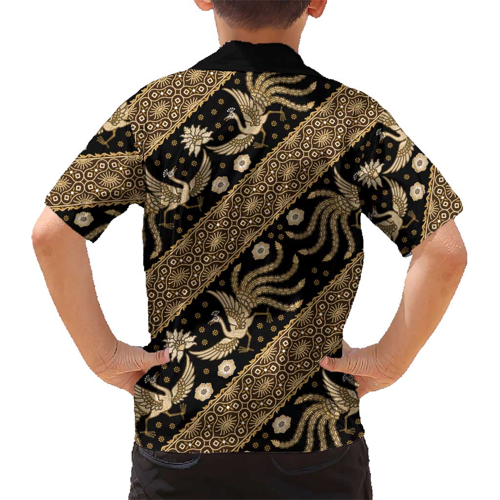 Indonesia Batik Pattern Kid Hawaiian Shirt Gold Version LT01 - Polynesian Pride