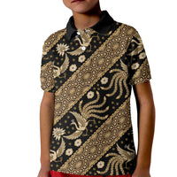 Indonesia Batik Pattern Kid Polo Shirt Gold Version LT01 Kid Gold - Polynesian Pride