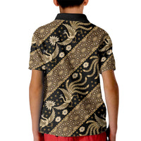 Indonesia Batik Pattern Kid Polo Shirt Gold Version LT01 - Polynesian Pride