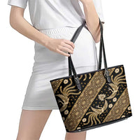 Indonesia Batik Pattern Leather Tote Bag Gold Version LT01 - Polynesian Pride