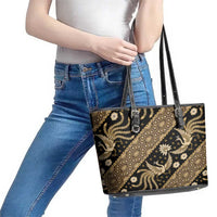 Indonesia Batik Pattern Leather Tote Bag Gold Version LT01 - Polynesian Pride