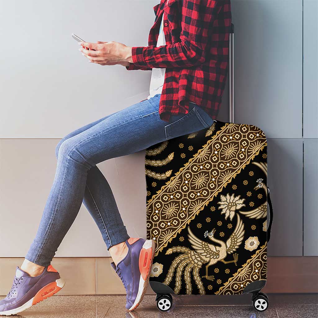 Indonesia Batik Pattern Luggage Cover Gold Version LT01 - Polynesian Pride