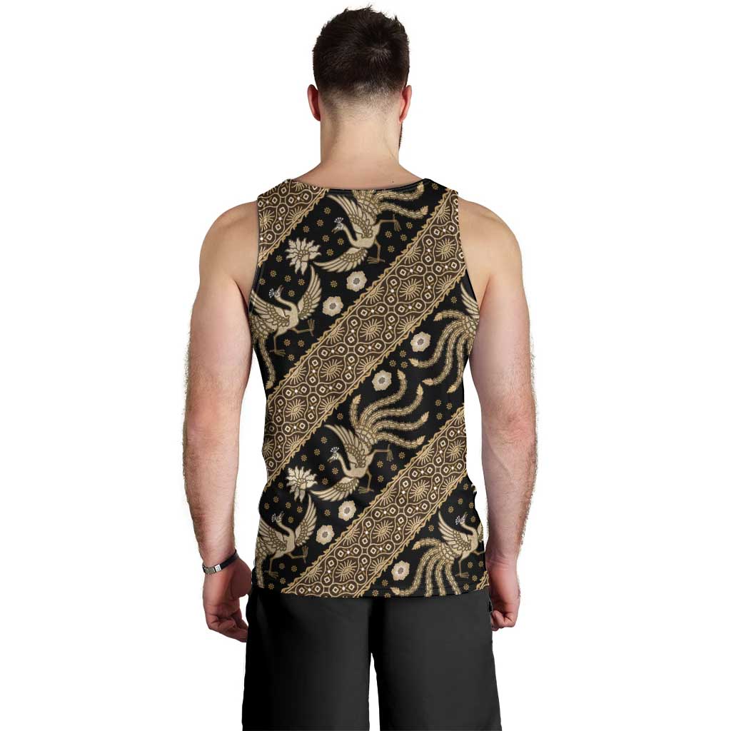 Indonesia Batik Pattern Men Tank Top Gold Version LT01 - Polynesian Pride