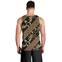 Indonesia Batik Pattern Men Tank Top Gold Version LT01 - Polynesian Pride