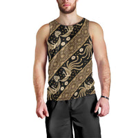 Indonesia Batik Pattern Men Tank Top Gold Version LT01 - Polynesian Pride