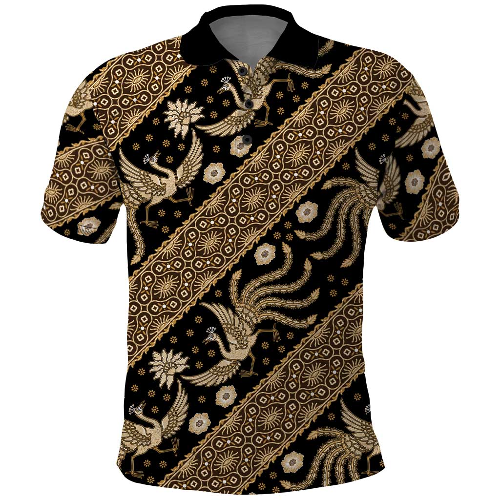 Indonesia Batik Pattern Polo Shirt Gold Version LT01 Gold - Polynesian Pride