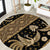 Indonesia Batik Pattern Round Carpet Gold Version