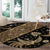 Indonesia Batik Pattern Round Carpet Gold Version