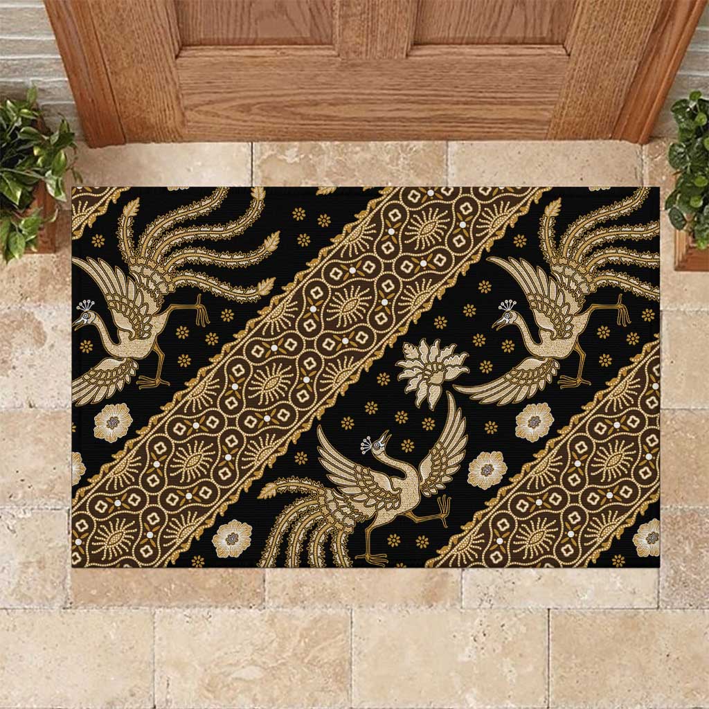 Indonesia Batik Pattern Rubber Doormat Gold Version LT01 Gold - Polynesian Pride