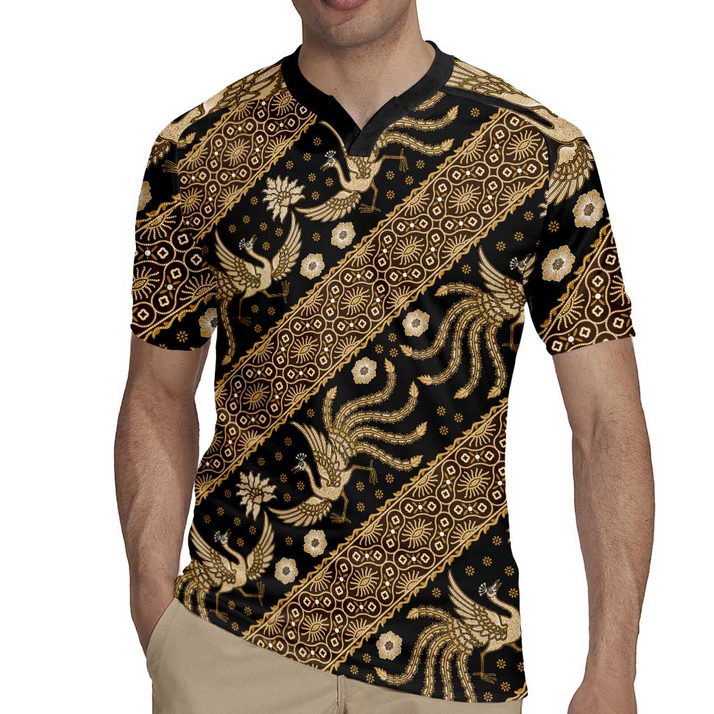 Indonesia Batik Pattern Rugby Jersey Gold Version LT01 - Polynesian Pride