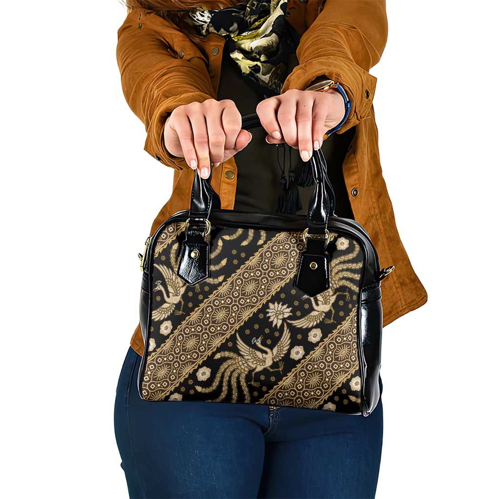 Indonesia Batik Pattern Shoulder Handbag Gold Version LT01 One Size Gold - Polynesian Pride