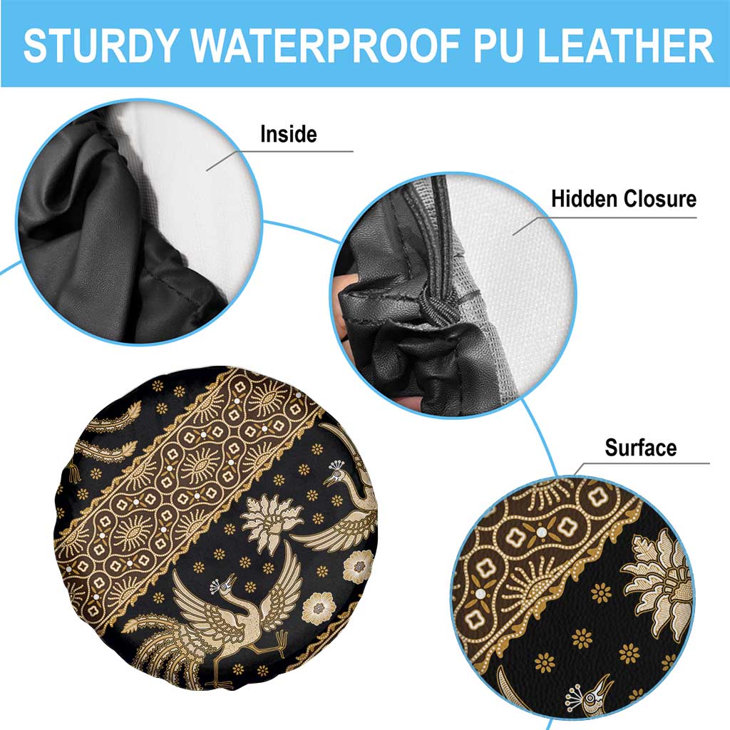 Indonesia Batik Pattern Spare Tire Cover Gold Version LT01 - Polynesian Pride