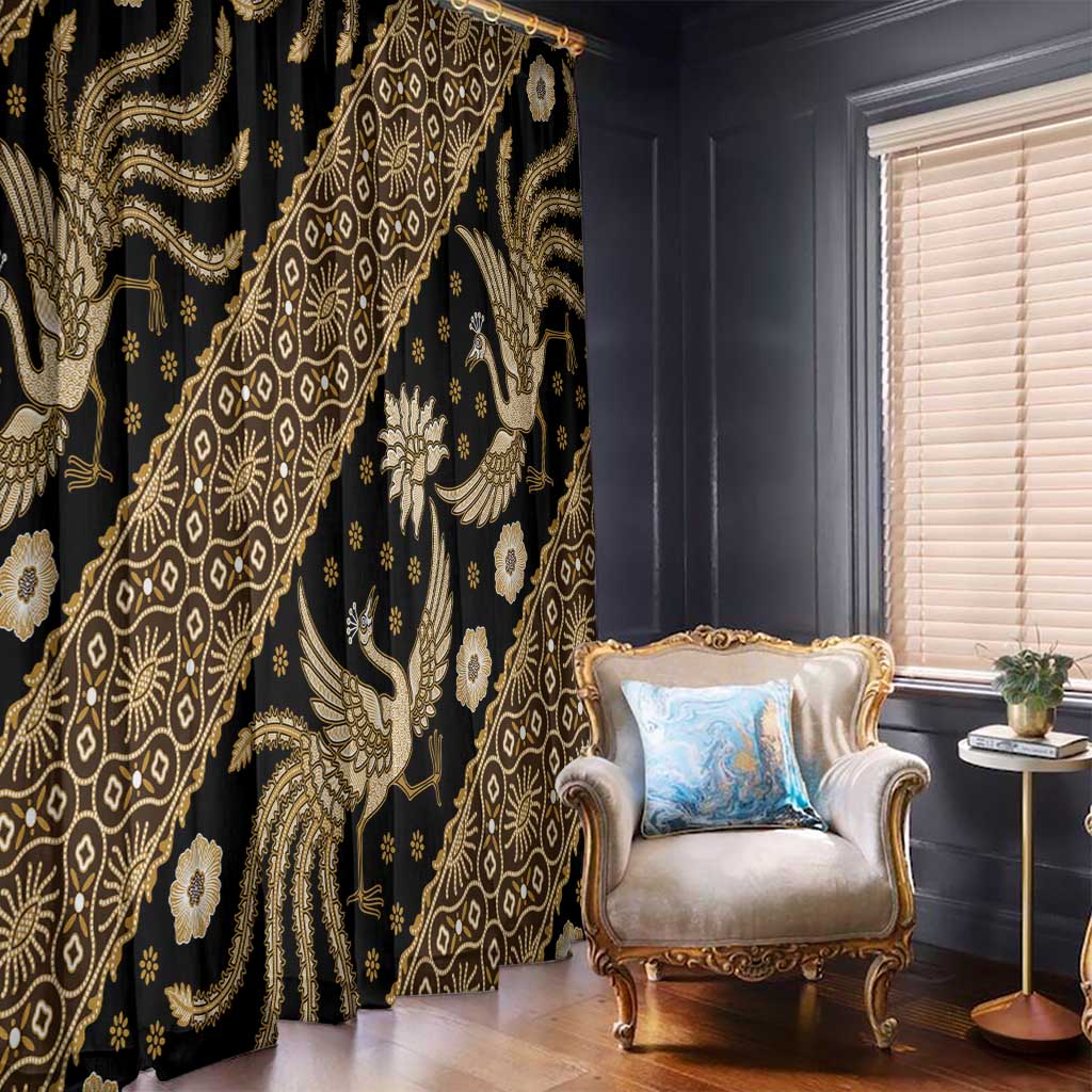 Indonesia Batik Pattern Window Curtain Gold Version LT01 - Polynesian Pride