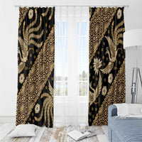 Indonesia Batik Pattern Window Curtain Gold Version LT01 - Polynesian Pride