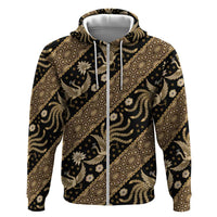 Indonesia Batik Pattern Zip Hoodie Gold Version LT01 Zip Hoodie Gold - Polynesian Pride