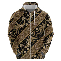 Indonesia Batik Pattern Zip Hoodie Gold Version LT01 - Polynesian Pride