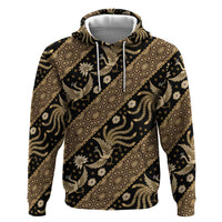 Indonesia Batik Pattern Zip Hoodie Gold Version LT01 Pullover Hoodie Gold - Polynesian Pride