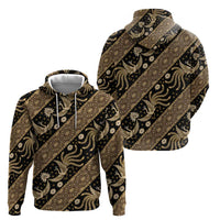 Indonesia Batik Pattern Zip Hoodie Gold Version LT01 - Polynesian Pride