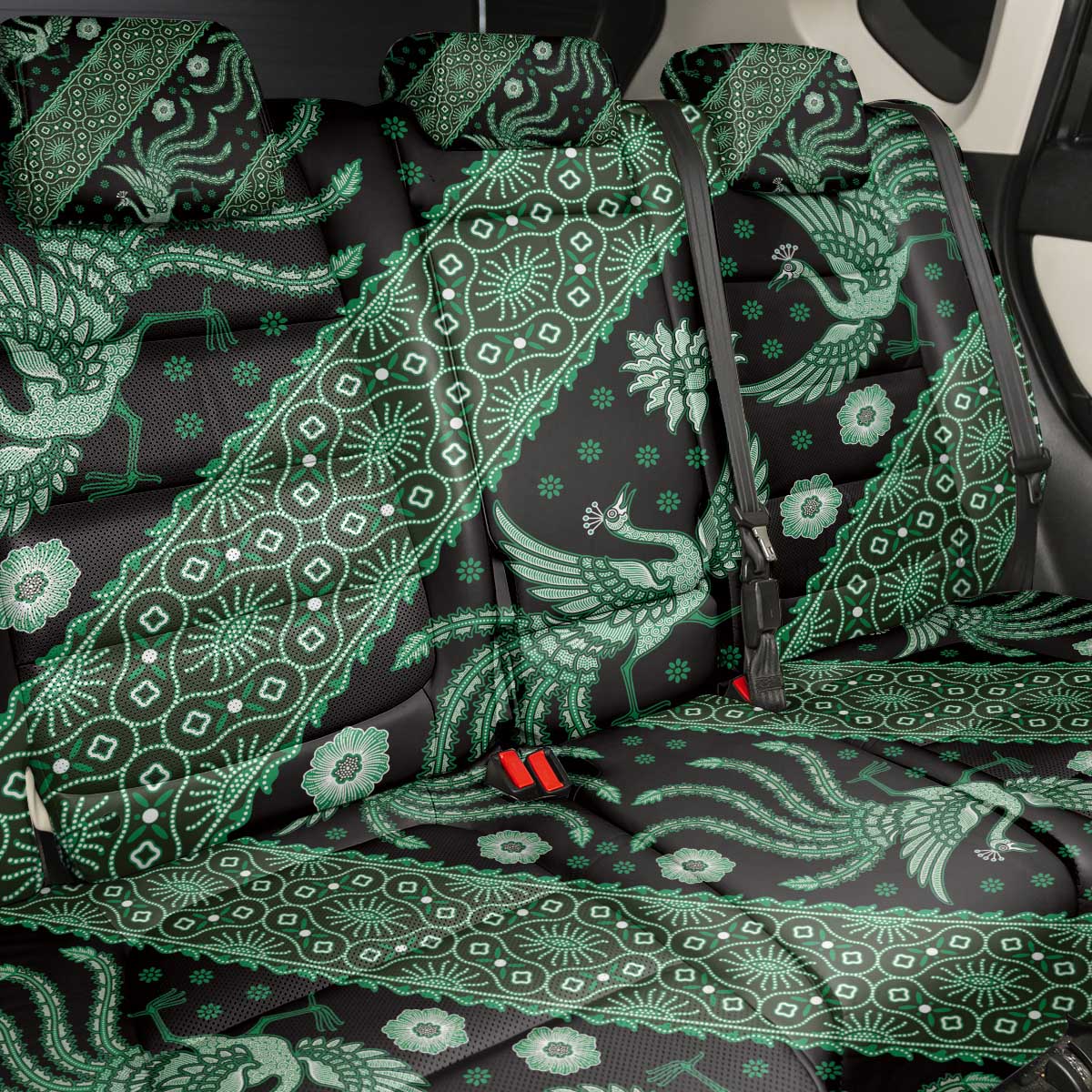 Indonesia Batik Pattern Back Car Seat Cover Green Version LT01 - Polynesian Pride