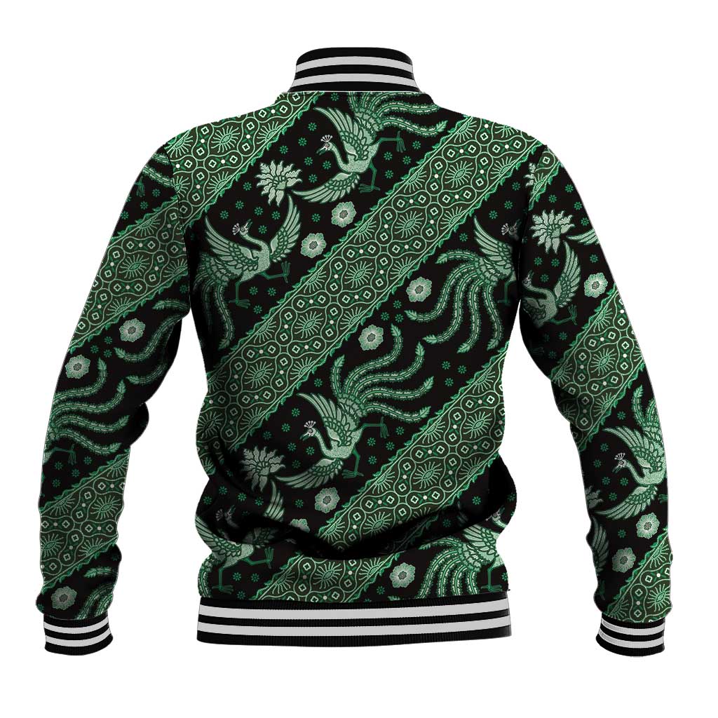 Indonesia Batik Pattern Baseball Jacket Green Version LT01 - Polynesian Pride