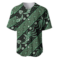 Indonesia Batik Pattern Baseball Jersey Green Version LT01 Green - Polynesian Pride