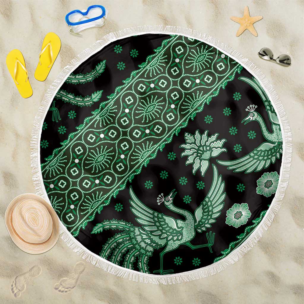 Indonesia Batik Pattern Beach Blanket Green Version LT01 One Size 150cm Green - Polynesian Pride