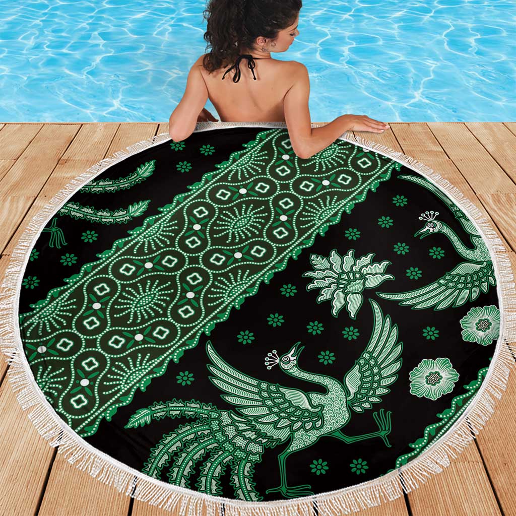 Indonesia Batik Pattern Beach Blanket Green Version LT01 - Polynesian Pride