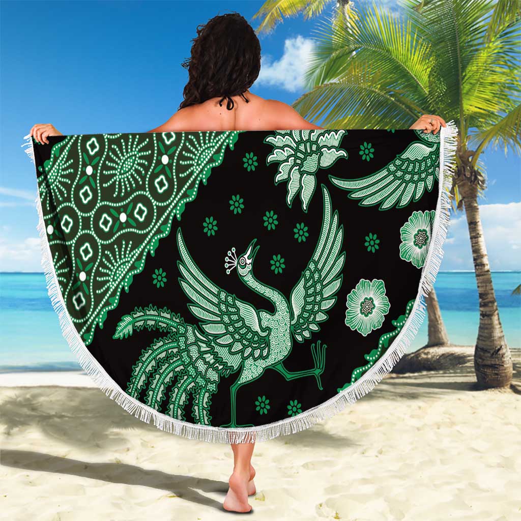 Indonesia Batik Pattern Beach Blanket Green Version LT01 - Polynesian Pride